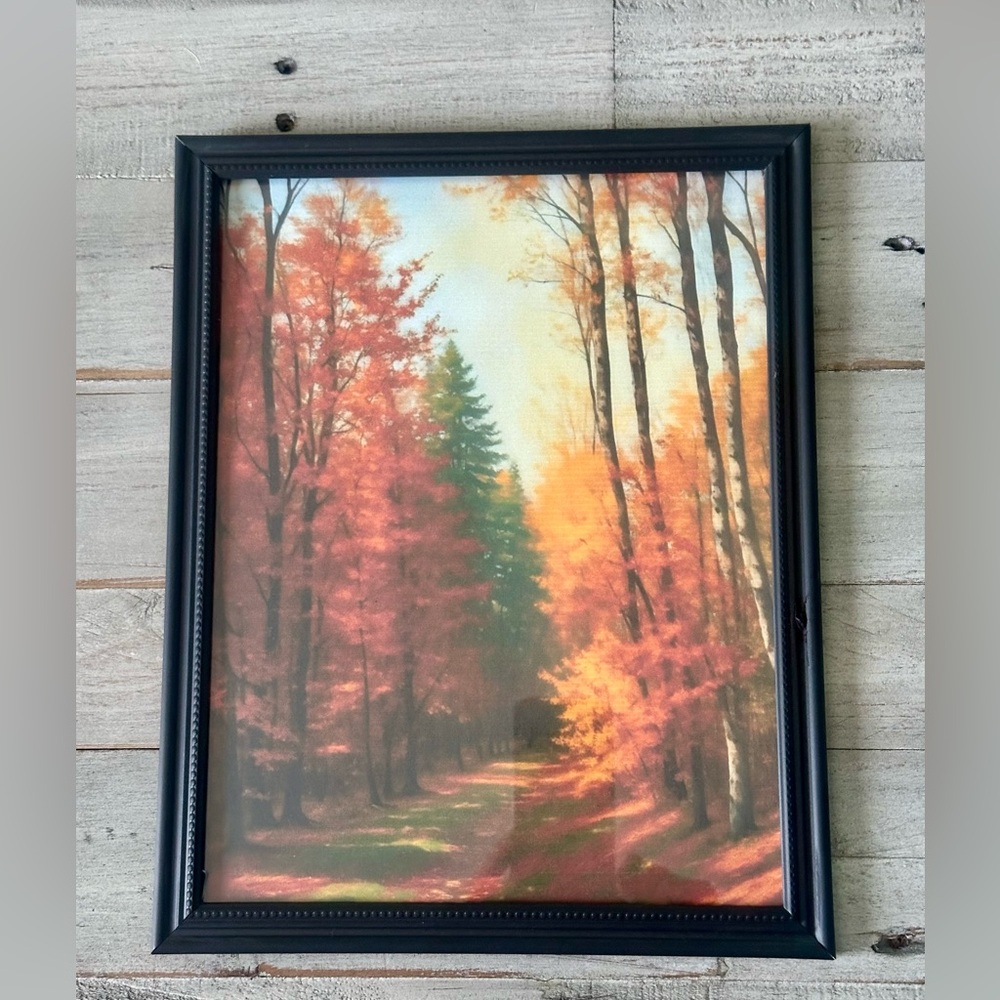 Autumn forest framed 8x10” print in black frame #autumnvibes